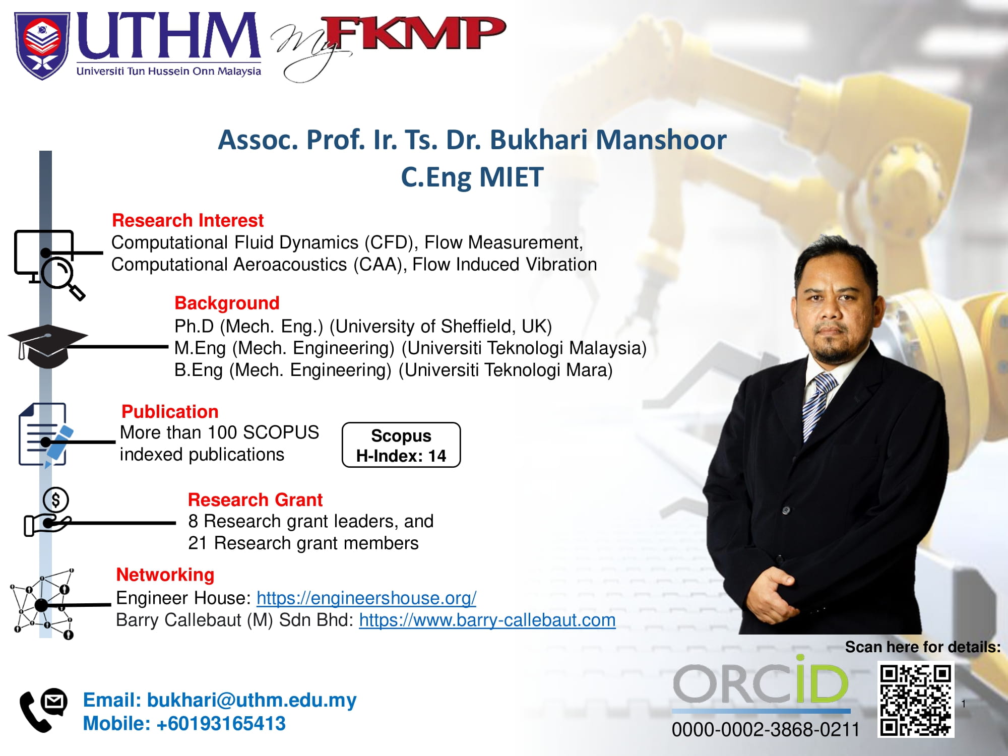 Assoc. Prof. Ir. Ts. Dr. Bukhari Bin Manshoor
